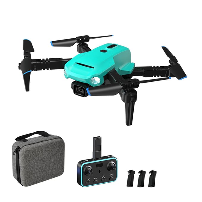 Mini-drone met afstandsbediening en dubbele camera 4K opvouwbare drone zonder hoofd met optische stroompositionering Dual Camera 2 Battery groen