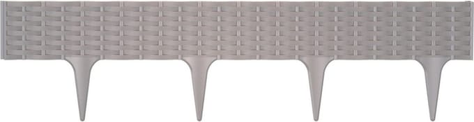Prosperplast Graskant/tuin rand/kantopsluiting - grijs - totale lengte 3,9 meter - borderrand