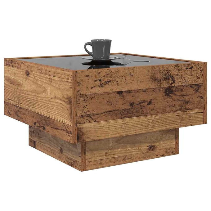 vidaXL - Salontafel - Oud - hout - 50 - x - 50 - x - 30 - cm