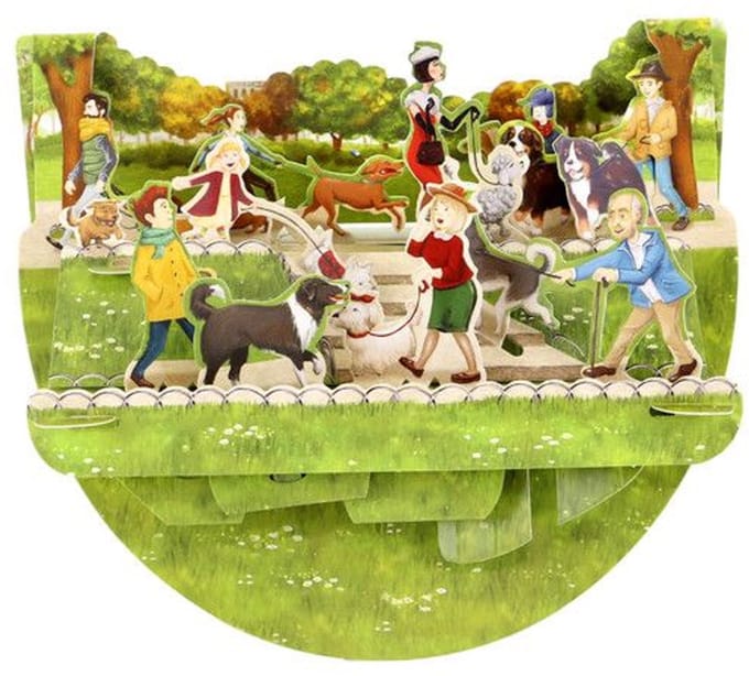 3D Popnrock - Wenskaart - PR095 - Dog Walking