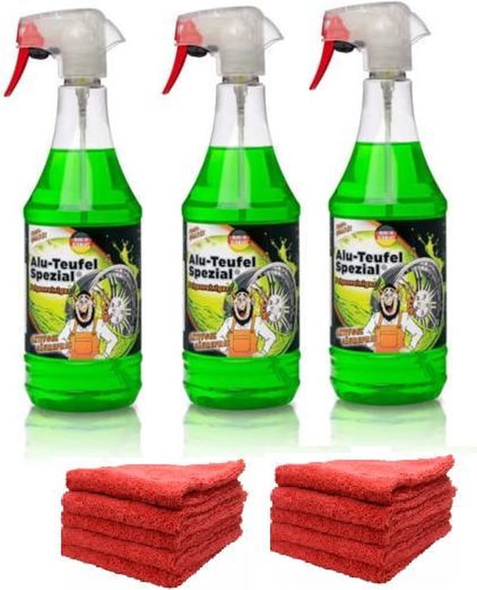 Alu Teufel Speciaal Velgenreiniger 3 x 1L + 10 microvezel