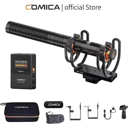 COMICA VM30 2.4G Super Cardioid Condenser Draadloze Microfoon Shotgun Mic Met Versterkingsregeling voor Camera, Smartphone, Computer For Camera Type-C