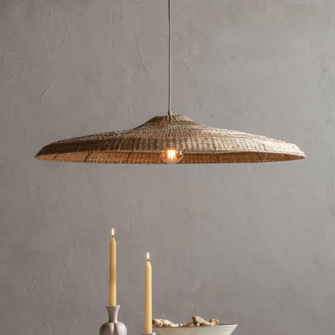 GOOD & MOJO hanglamp Santorini, Ø75cm, naturel, zeegras, E27