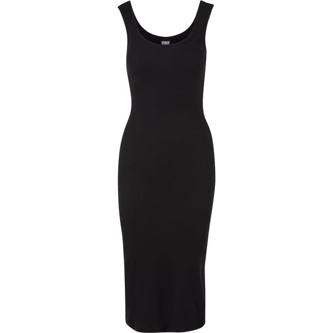 Urban Classics Rib Dames Maxi-jurk - zwart - 4XL