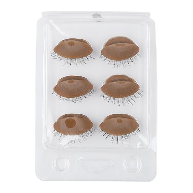 3 Paires Paupières de Tête de Mannequin avec Cils pour Extension de Cils, Greffe, Entraînement, Pratique marron