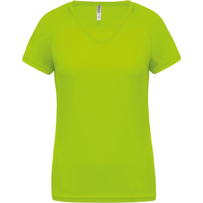 PROACT® Dames sport-t-shirt V-hals PA477 - Lime - M