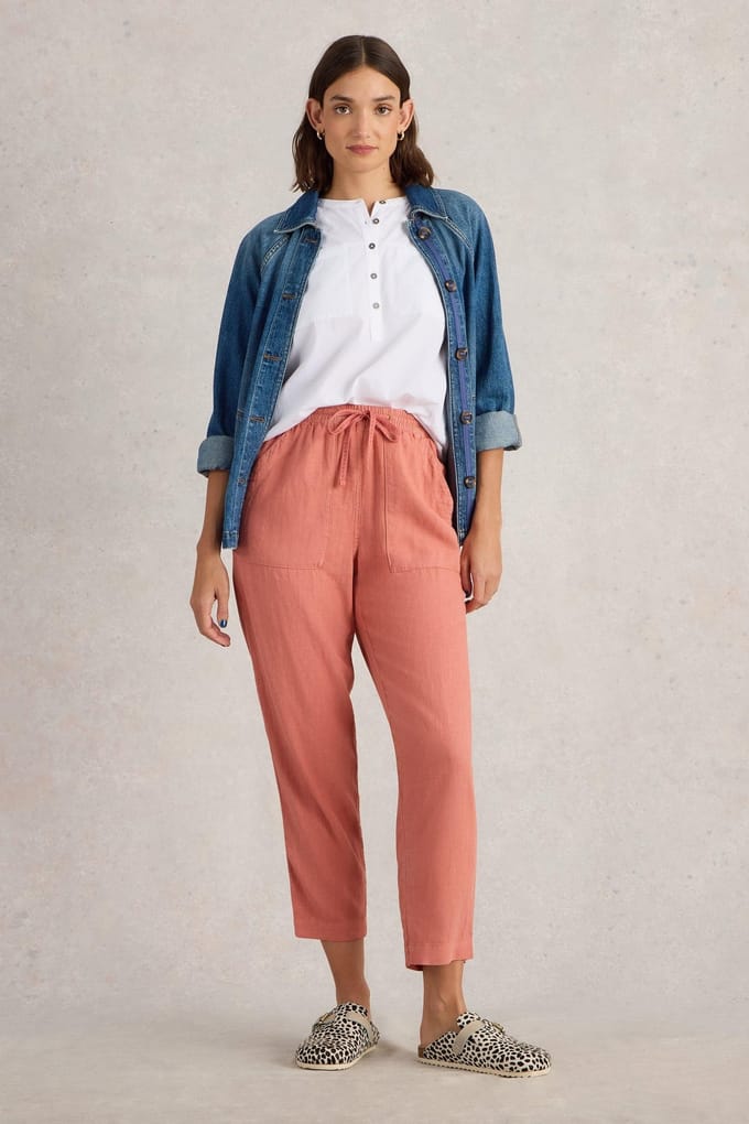 White Stuff Elle Linen Blend Trouser Mid Red Taglia: 18 REGULAR | Pantaloni Outlet | Donna | Bianco