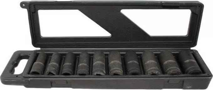 1/2'' Lange en extra dunne zeskant krachtdoppen set 10-delig