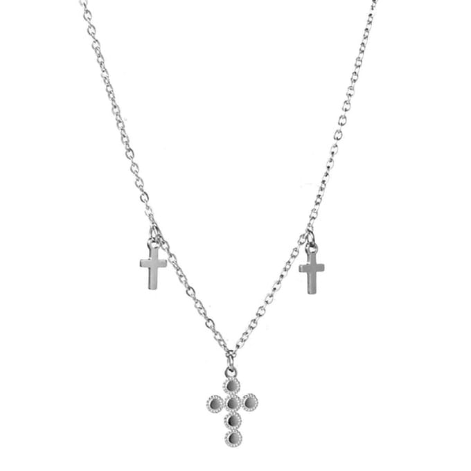 Go Dutch Label Collier kruizen zilver N2818-1