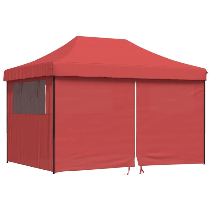 vidaXL - Partytent - inklapbaar - pop-up - met - 4 - zijwanden - bordeauxrood