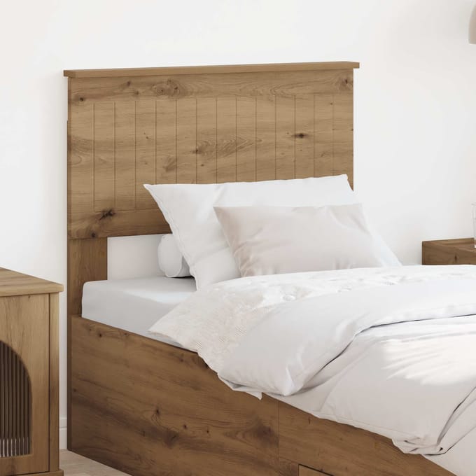 vidaXL Hoofdbord Artisan Eiken Bewerkt hout