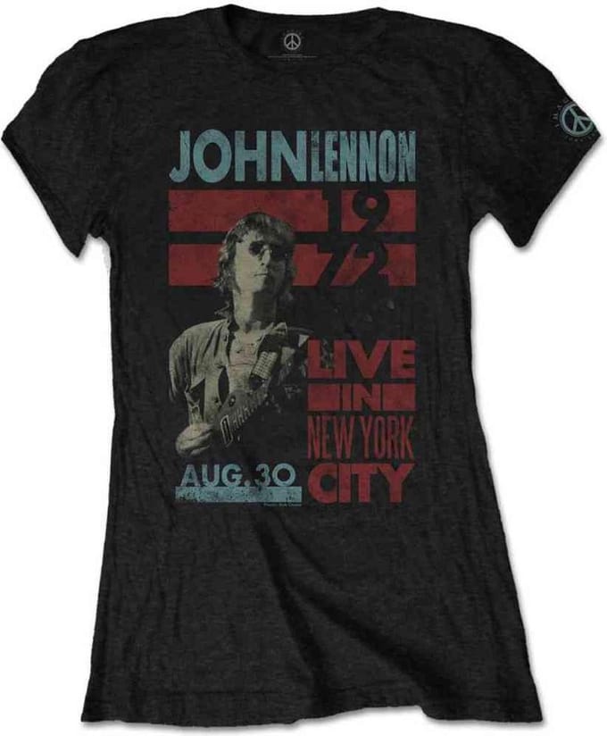 John Lennon - Live In NYC Dames T-shirt - S - Zwart