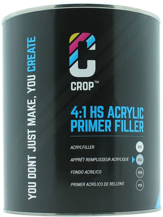 CROP 2K HS Acryl Primer Filler GRIJS VS2 - Blik 4 liter