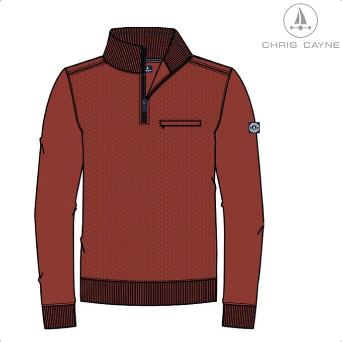 Chris Cayne trui heren - 4009 - rood - korte rits - maat L