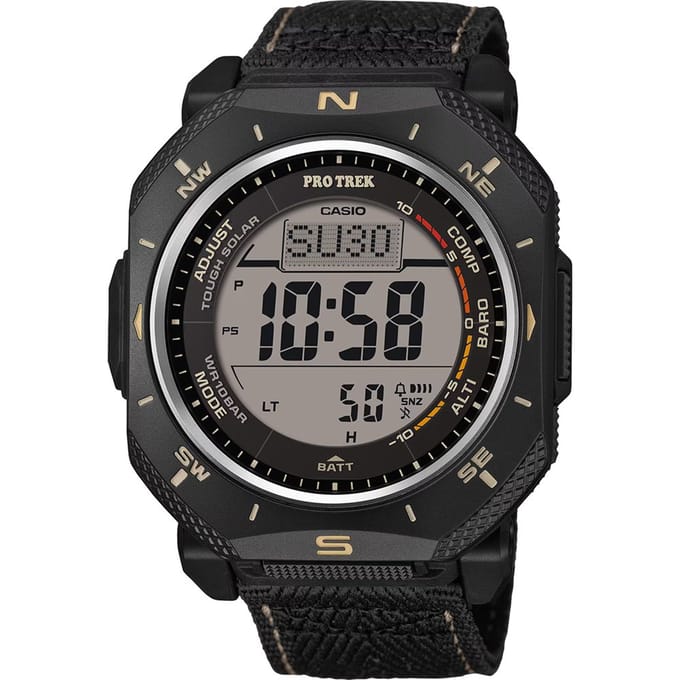 Casio Pro Trek PRG-69B-1ER Horloge - Textiel - Zwart - Ø 43 mm