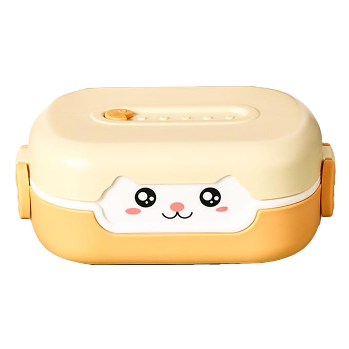 Kinder Cartoon Container 700ml Dubbele Isolatie Magnetronbestendig Peuter Lunchbox voor Picknick oranje