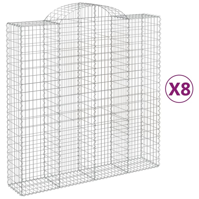 vidaXL - Schanskorven - 8 - st - gewelfd - 200x50x200/220 - cm - ijzer