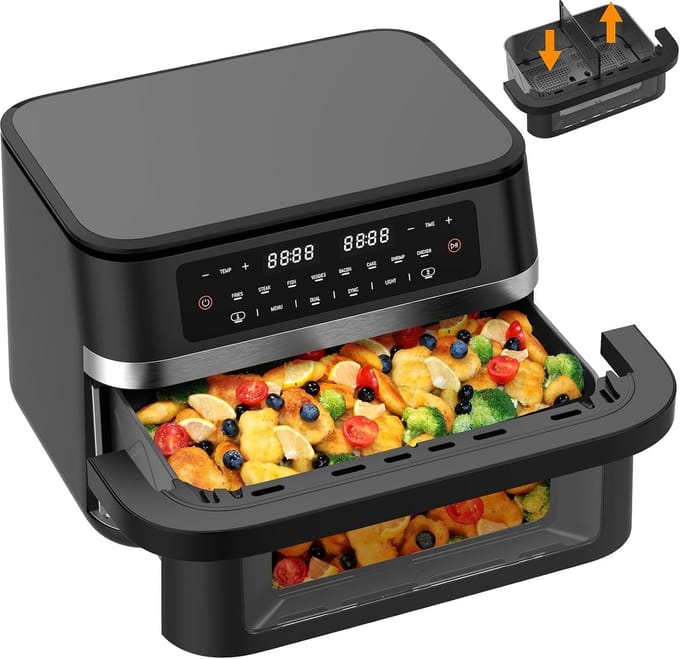 Airfryer XXL - Dubbele Mand Airfryer - frituurpan