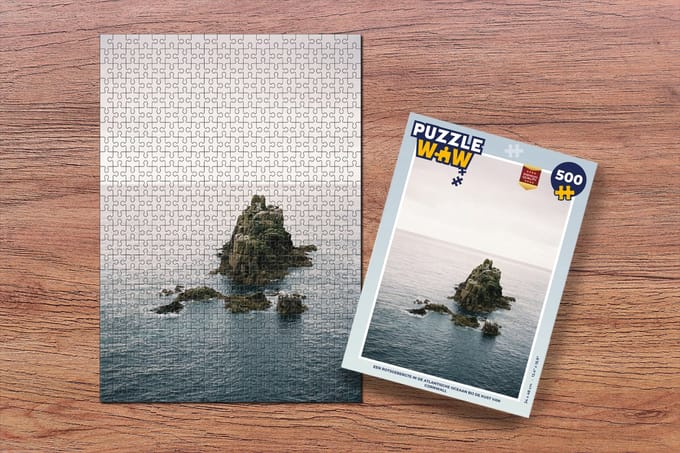 Puzzel Een rotsgebergte in de Atlantische Oceaan bij de kust van Cornwall - Legpuzzel - Puzzel 500 stukjes