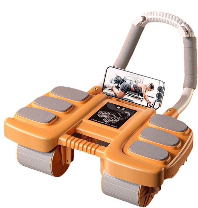 Buikspierroller met 4 Wielen en Automatische Terugslag voor Core Training