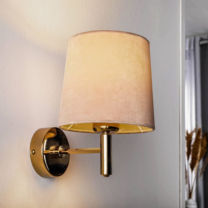 Argon Wandlamp Polo, beige/messing donker
