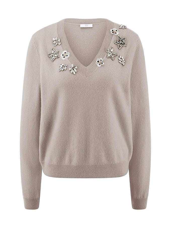 Trui V-hals Van Riani beige
