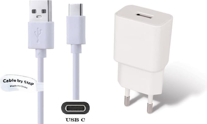 OneOne 2A lader + 0,50m standaard USB C kabel. Universele oplader adapter past op JBL LIVE 300TWS, Pulse 4, Quantum 400, Quantum 600, Quantum 800, Quantum ONE, Reflect Mini NC
