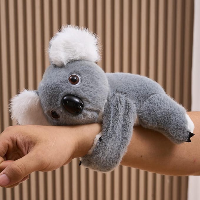 Bosdier Dier Klappende Polsband Koala Tijger Armband Knuffel Klap Snap Wikkel Pluche Speelgoed Konijn Luipaard Pluche Handring