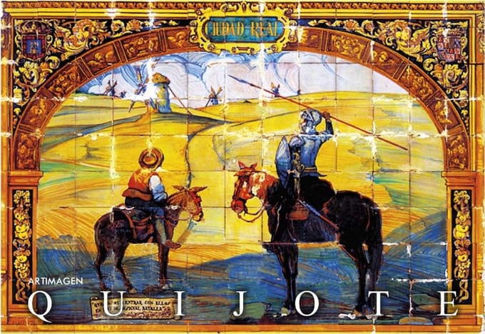 Mooie Ansichtkaart Don Quichot - Mooie Postkaart 16x11 cm