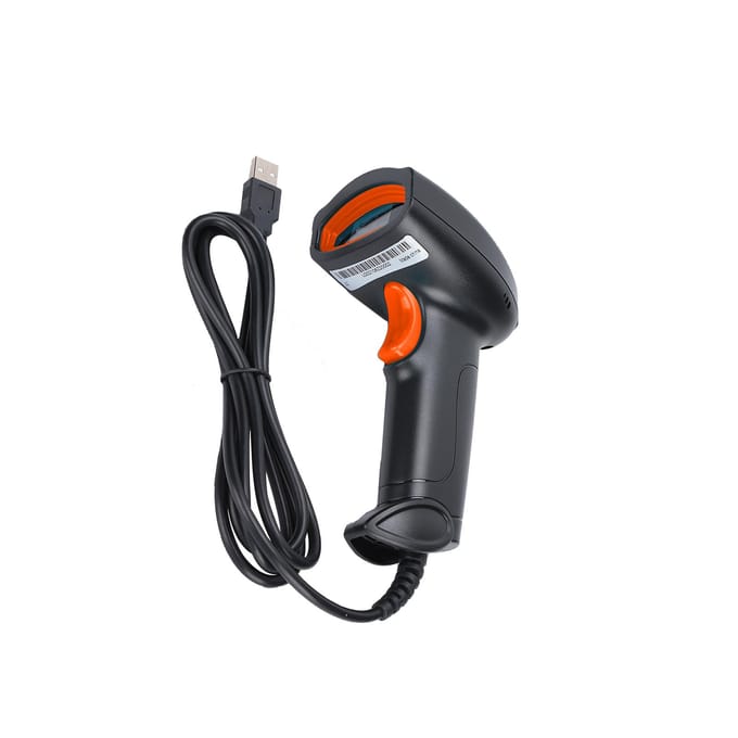 Handheld Barcodescanner 360 graden Lezen Stofdicht Waterdicht QR-code USB-lezer Zwart + Oranje veelkleurig