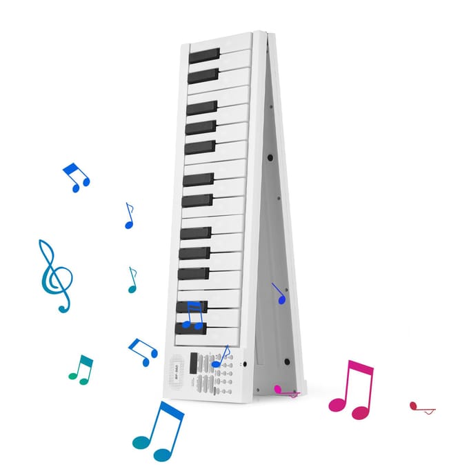61-toetsen opvouwbare elektronische piano Multifunctioneel elektronisch pianotoetsenbord met LED-display wit