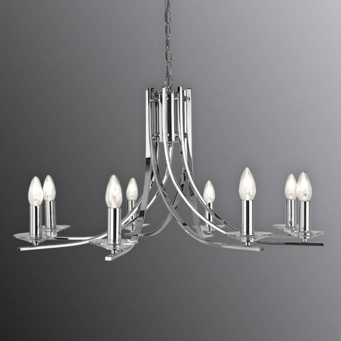Searchlight Glanzende hanglamp Ascona, 8 lichtbr.