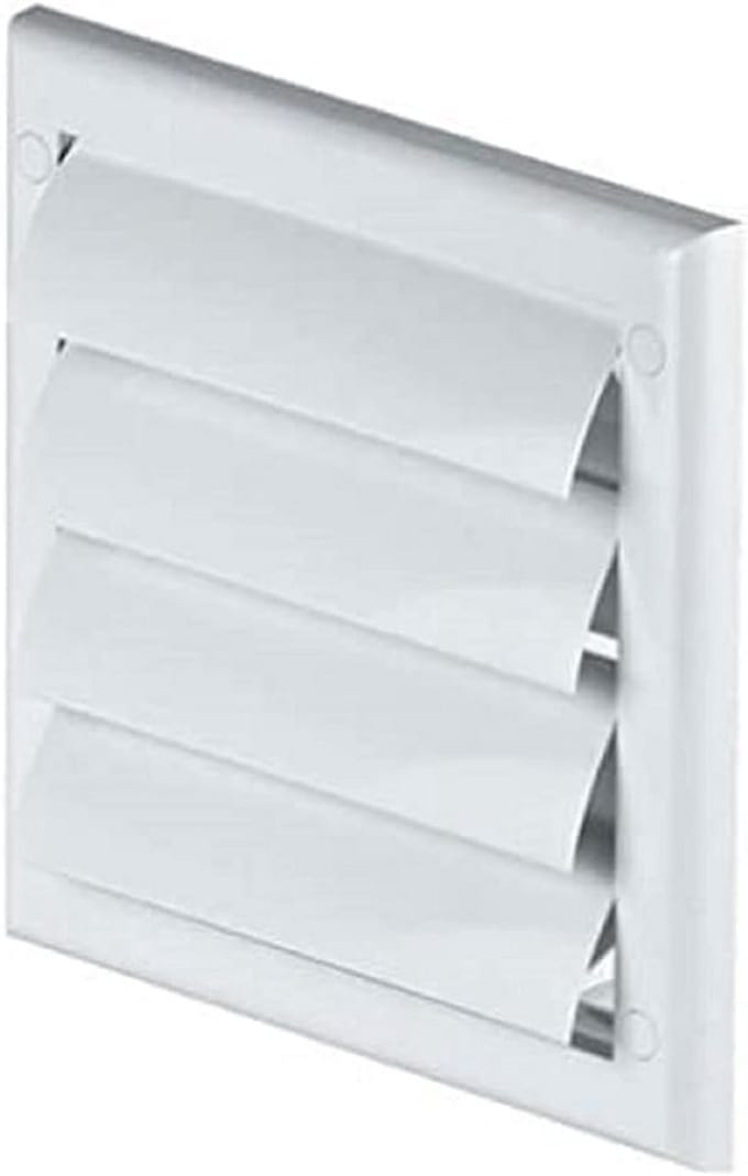 Ventilatierooster met lamellen - Afsluitrooster terugslagklep - Ruimtes ventileren - Geïntegreerd insectennet - Ø 100 mm - Wit