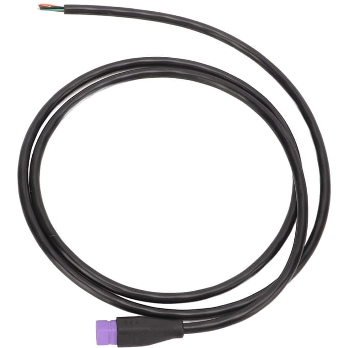 Câble d'extension pour vélo 6 broches mâle Marquage d'identification 48V AC DC Matériau mixte Pièces de modification pour vélo black