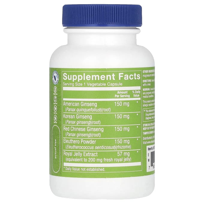 The Vitamin Shoppe, Complexe de Ginseng, 60 Gélules Végétales