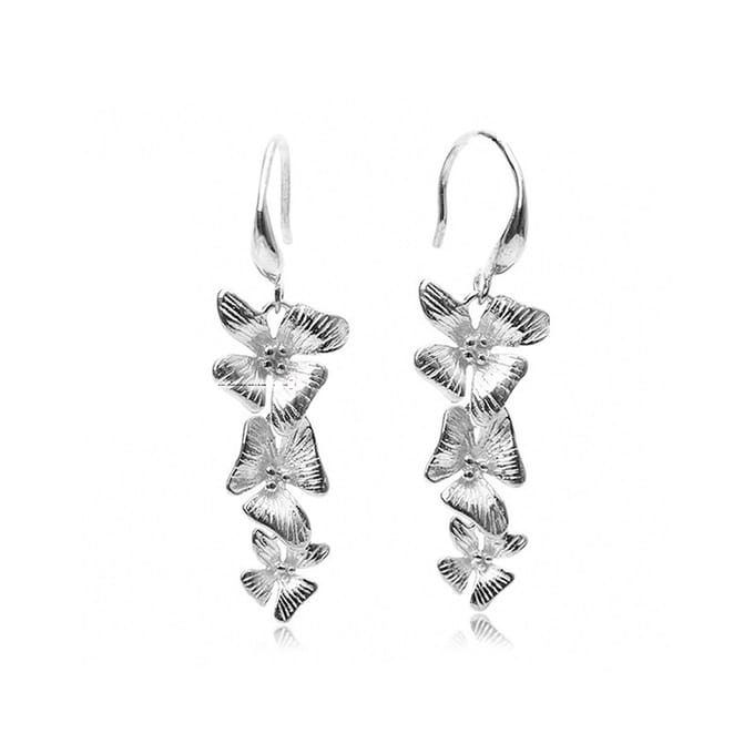 Oorbellen Zilver - Bloem Oorhangers