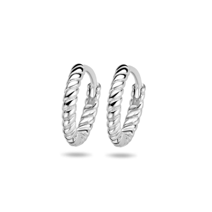 Glams klapoorringen gedraaid 11 mm - 11 mm - Zilver