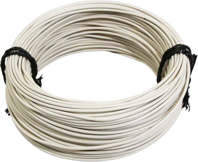 Bobine fil électrique blanc multibrin 12/10 1.00mm² x 50m faisceau pour moto cyclo