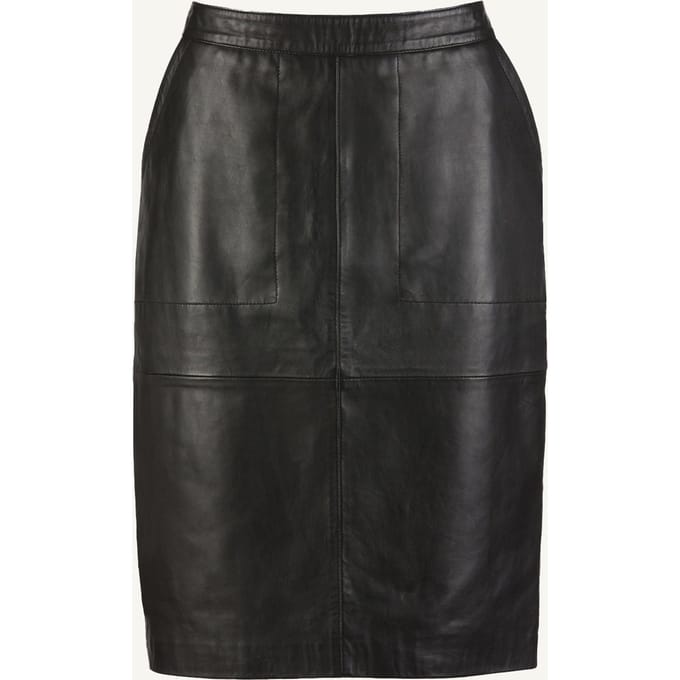 By-Bar Basic Leather Skirt Black Maat: M | Leren rokken Outlet | Dames | Zwart