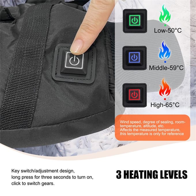 Outdoor temperatuur verstelbare verwarmde handmof USB oplaadbare handwarmer voor ijsvissen kamperen zwart