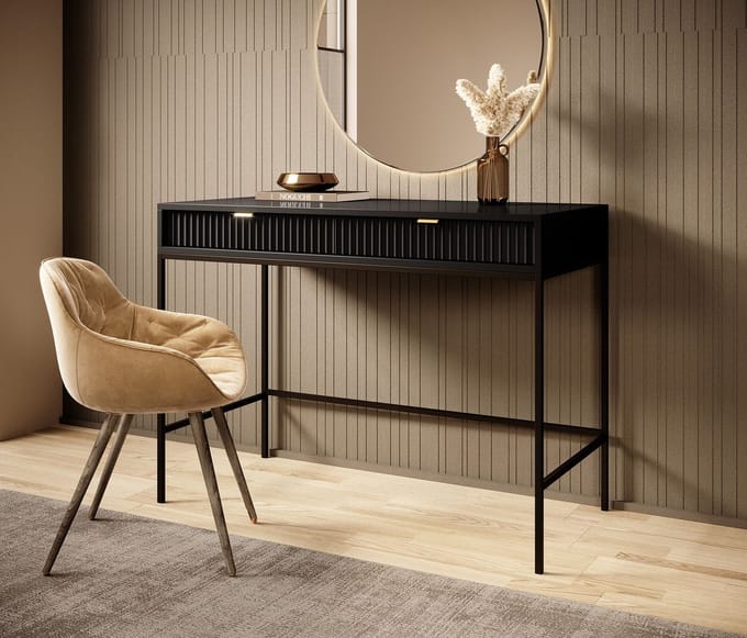 Meubella - Kaptafel Navil - Zwart - 104 cm