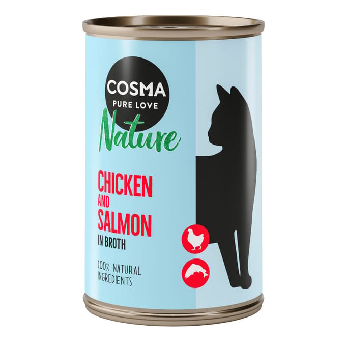 12x140g Nature Kip & Zalm Cosma Kattenvoer