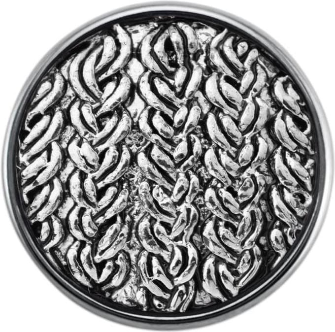 Quiges - Dames Click Button Drukknoop 18mm Stoffen Patroon - EBCM318