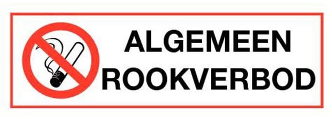 Algemeen rookverbod bord - kunststof 200 x 75 mm