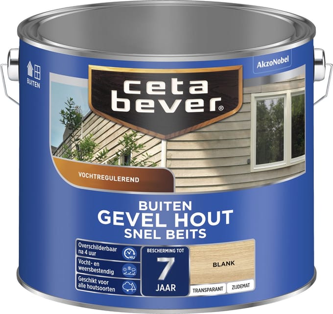 Cetabever - Snelbeits Gevel Hout Transparant - Blank - 2,5 L