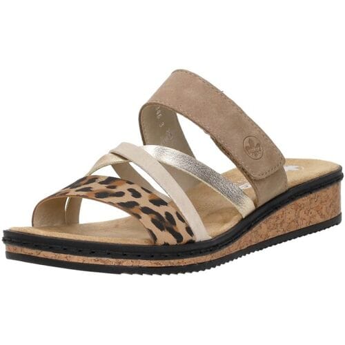Rieker Slipper V3652-62 Beige Combi Zacht Voetbed