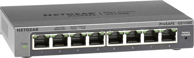 NETGEAR GS108E - Netwerk Switch - Smart Managed - 1 Gbps - 8 poorten