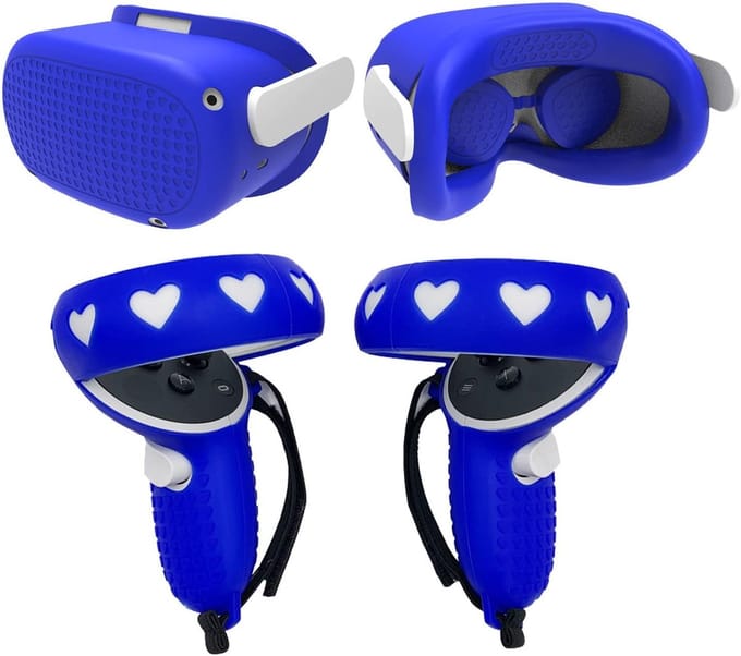 Beschermhoes Set - VR Accessoires - Virtuele Ervaring - Huidvriendelijk Siliconen - Complete Set - Wit met Zwart