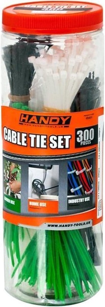 300x Kabelbinders - Tie Wraps - 300 Stuks Kabelbinder in handige koker - Tie rips