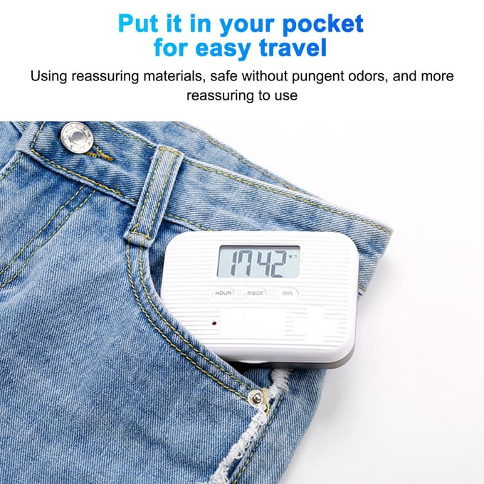 Draagbare mini-pillendoos Getimede herinneringen 6 compartimenten Pil-organizer Elektronische herinneringspillendoos blauw